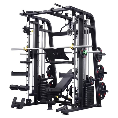 พาวเดอร์โค้ท สนามฟิตเนส อุปกรณ์ฟิตเนส มัลติฟังก์ชันสมิธ Weight Stack Trainer
